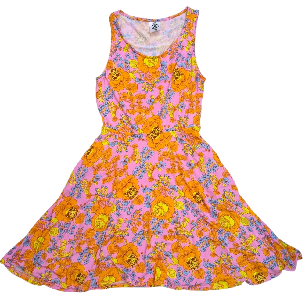Agnes & Dora Fit and Flare Tank Dress, I Got You Babe Fisher X-Small Floral Midi - Picture 8 of 16